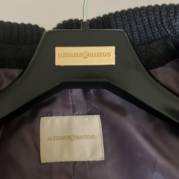 Alessandro Manzoni Woman’s Grey Wool & Cashmere Coat Made in Italy Size: It 46 - Picture 9 of 11